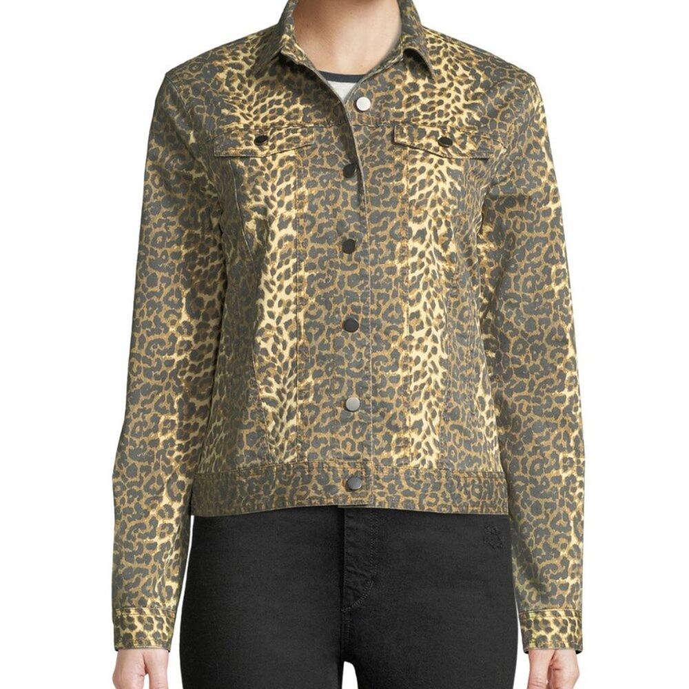ATM Anthony Thomas Melillo Leopard Print Denim Jacket Small - Picture 4 of 13